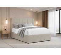 Nexus Kyoto Cream Plush Divan Bed Base No Drawers With 26" Strutted Headboard 5' King