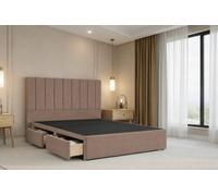 Nexus Kyoto Mink Plush Divan Bed Base 2 Drawers Foot-End With 54" Floor Standing Headboard 5' King