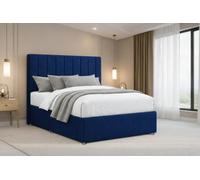 Nexus Kyoto Plush Divan, Blue, 26" Headboard, No Drawers, Open Coil Mattress, King
