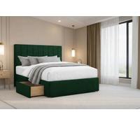 Nexus Kyoto Plush Divan, Emerald, 54" Headboard, 2 Drawers Same Side, Open Coil Mattress, King