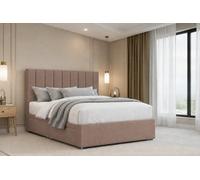 Nexus Kyoto Plush Divan, Mink, 26" Headboard, No Drawers, Open Coil Mattress, Small Double