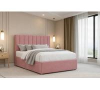 Nexus Kyoto Plush Divan, Pink, 26" Headboard, No Drawers, Open Coil Mattress, Small Double