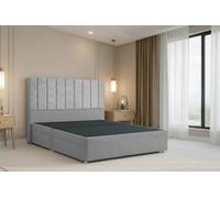 Nexus Kyoto Silver Plush Divan Bed Base No Drawers With 54" Floor Standing Headboard 4' Small Double
