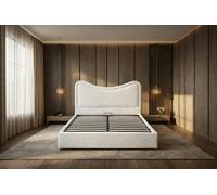 Nexus Mattress Luxury Curved Ottoman Storage Bed Frame with Gas Lift - King