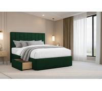 Nexus Mattresses Ltd Kyoto Plush Divan Bed Base 2 Drawers Foot-End - 26" Headboard in Emerald | Size: Super King Nexus Mattresses Ltd Emerald Super King
