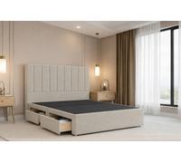Nexus Mattresses Ltd Kyoto Plush Divan Bed Base 2 Drawers Same Side - 54" Headboard in Cream | Size: Small Double Nexus Mattresses Ltd Cream Small Double