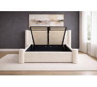 Nexus Mattresses Ltd Luxury Pillar Ottoman Storage Bed Frame, Gas Lift & 50" High Headboard in Cream | Size: King Nexus Mattresses Ltd Cream King