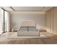 Nexus Mattresses Ltd Modern U-Shape Ottoman Bed Frame with Storage & 50" High Headboard in Cream | Size: Double Nexus Mattresses Ltd Cream Double