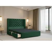 Nexus Mattresses Ltd Windsor Plush Divan Bed Base 2 Drawers Foot-End - 54" Headboard in Emerald | Size: King Nexus Mattresses Ltd Emerald King