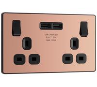 BG Nexus Metal Antique Brass Single Intelligent Led Dimmer Switch, 2-Way Push On/Off - NAB81