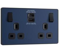 Nexus Metal Black Nickel Double Switch 10Ax 2 Way NBN42-01