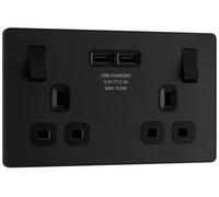 Nexus Metal Black Nickel Single Slave Telephone Socket NBNBTS1-01