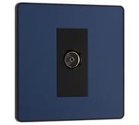 BG Electrical Single Co-Axial Socket, Black Nickel