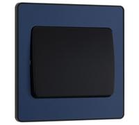 British General Single Light Switch NBN12 Nexus Metal 20A 16AX 2-Way Raised Slim Black Nickel