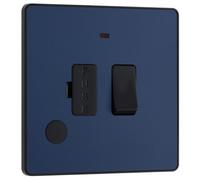 BG Nexus Metal Black Nickel Unswitched 13A Fused Connection Unit - NBN54
