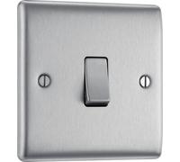 Nexus Metal Brushed Steel Single Switch 10Ax 2 Way NBS12-01