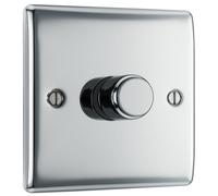 Nexus Metal Polished Chrome Single Intelligent Led Dimmer Switch 2-Way Push On/Off NPC81-01