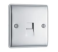 BG Nexus Metal Polished Chrome Single Rj11 Telephone Socket - NPCRJ111