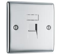 Nexus Metal Polished Chrome Single Rj45 Telephone Socket NPCRJ451-01