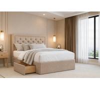 Nexus Tuscany Pebble Plush Divan Bed Base 4 Drawers With 26" Strutted Headboard 5' King