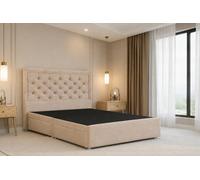 Nexus Tuscany Pebble Plush Divan Bed Base No Drawers With 54" Floor Standing Headboard 5' King