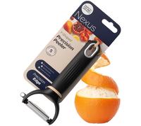 Nexus Y Shaped Vegetable Peeler - Silicone Potato Peeler, Great Go-to Kitchen Gadget with Ergonomic Handle, Non-Slip Grip, Sharp Blade, Glides Easily Over Apple, Carrot, Cucumber. Black Satin