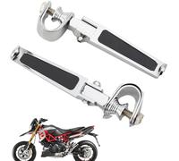 Nexus99UP 2PCS Motorcycle Highway Foot Pegs, Rust Proof Folding Highway Footpegs, Aluminum Alloy Folding Motorcycle Footrest Pedal with Engine Guard Clamps, for Motorbike 1 to 1-1/4(Silver)