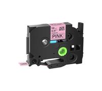 NexusDrive 12mm Satin Ribbon Non-Laminated Tapes Compatible With TZ TZe-R234 RW34 RE34 Ribbons Compatible with PT-H100L GL-H100 Label Printers Universal Fit Third Party Replacement(Black on Pink)