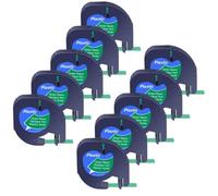 NexusDrive 3/5/10 Pcs Plastic Tag Tapes Compatible With A16952 A16951 A12267 12mm Label Ribbon For QX50 Label Printer(10PK Green-Plastic)