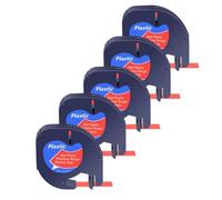 NexusDrive 3/5/10 Pcs Plastic Tag Tapes Compatible With A16952 A16951 A12267 12mm Label Ribbon For QX50 Label Printer(5PK Red-Plastic)