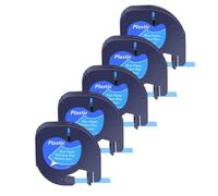 NexusDrive 3/5/10 Pcs Plastic Tag Tapes Compatible With A16952 A16951 A12267 12mm Label Ribbon For QX50 Label Printer(5PK Blue-Plastic)