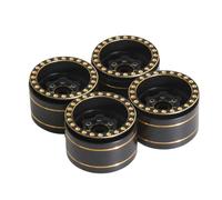 NexusDrive 4pcs 1.0 Inch Brass Beadlock Wheel Hubs Rims Compatible With 1 18 1 24 Scale RC Crawler Cars Suitable Compatible with SCX24 AX24 Models Wheel Rim Accessories