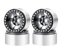 NexusDrive 4PCS 1.9 Inch Beadlock Wheel Rim Hub Compatible With 1 10 Scale RC Crawler Cars Suitable Compatible with Wraith TRX6 And Other Similar Models(Titanium)
