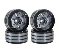 NexusDrive 4PCS 1.9 Inch Metal Beadlock Wheel Hub Rim Hole Design Compatible with 1 10 Scale RC Crawler And Other Compatible Models(Dark Grey)