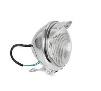 NexusDrive Retro Metal Universal Motorcycle Headlight Round With Holder Electroplate 12V Compatible With Automotive Motorcycle Parts(Silver)