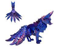 Nexusectar 3D Printer Fox Toy - 18x11x10cm Nine-Tailed Multi-Articular Action Figure, Movable Collectible Posable Fox Fidget Toy | Decorative Surprise Game For Kids Teens Adults Desk Shelf Display