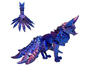 Nexusectar 3D Printer Fox Toy - 18x11x10cm Nine-Tailed Multi-Articular Action Figure, Movable Collectible Posable Fox Fidget Toy | Decorative Surprise Game For Kids Teens Adults Desk Shelf Display