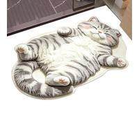 Nexusectar Bath Mat Cat Faux Cashmere Absorbent Kitchen Floor Rug | Soft Animal Floor Mat for Home Dwellers Renters Office Dorm Apartment Living Room Bedroom Study Kitchen Entryway Mudroom B