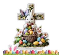 Nexusectar Bunny Decorations - Easter Centerpiece in 2D Acrylic, Table Decorations with Eggs and Spring Rabbits - for Home Living Room Shelf Desk Mobile Wedding Party