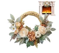 Nexusectar Fall Wreaths for Front Door,Maple Leaves Harvest Wreaths for Front Door - 15 inch Festive Artificial Ornament Autumn Seasonal Decor for Garden Apartment Window Wall Fence Hotel