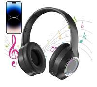 Nexusectar Foldable Over Ear Headphones, Foldable Headphones, Wireless Headphones for Fast Connection, Over Ear Headphones with LED Light and Audio Interface