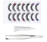 Nexusectar Lash Clusters, 7 Pairs of Multi-Coloured False Eyelashes - Eye Makeup for Sensitive Skin Evening Photo Girls Young Party