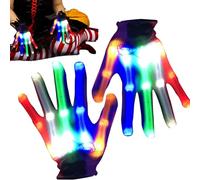 Nexusectar Led Poi Led Gloves - Gloves for Kids, Halloween Glow, Finger | Breathable Skeleton with 7 Modes, Finger Light, Light up for Halloween Chrismas Party
