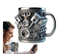 Nexusectar Motor Mug - Car Engine Cup, Engine Stainless Steel Mug, Engine Part Coffee Cup | Coffee Tea Beverage Container, Cool Auto Mechanic Novelty Mug for Garage Decor Gift Kitchen Use