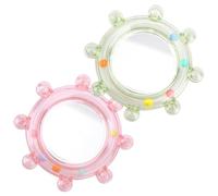 Nexusectar Parakeet Mirror for Cage,2 Piece Wheel Sound Rotating Toy - Parakeet Cage Accessories - for Loneliness Boredom Play Enrichment Cockatiels Conures Lovebirds Canaries