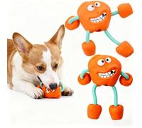 NexusGlow 2pcs Dog Squeak Toys Tough Chew Toys, Squeaker Grunting Treat Food Dispensing, Tooth Cleaning Interactive Puzzle, Nearly Indestructible for Puppy Medium Chewers