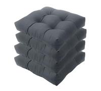NexusGlow 4Pcs Garden Chair Cushions 48x48x10cm Thick Waterproof Outdoor Seat Pads Non-Slip Dining & Patio Pads for Comfortable Support Dining Seat Pads (Dark Grey)