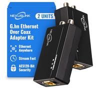 Nexuslink G.hn Ethernet Over Coax Adapter Kit - 1.2Gbps Network for Unused/Dark Coax - Secure Wired Connection for Gaming & Streaming - Easy Setup - Not for Cable TV/Internet - 2 Units (GCA-1200-KIT)