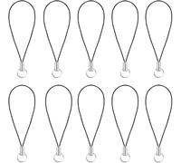 NexusPulse 10 Pieces Silver Tone Black Lanyard Cell Phone Charm Split Ring Strap, Clasp Lariat Cord Strap For Mobile Cell Phone/Mp3/Mp4/Usb Flash Drive//Keyrin Clever Design, Cell Phone Charms