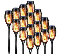 NEXVIN 16 Pack Solar Flickering Dancing Flame Lights Waterproof Solar Torch Lights for Outdoor Garden Patio Pathway Yard Driveway Decorative